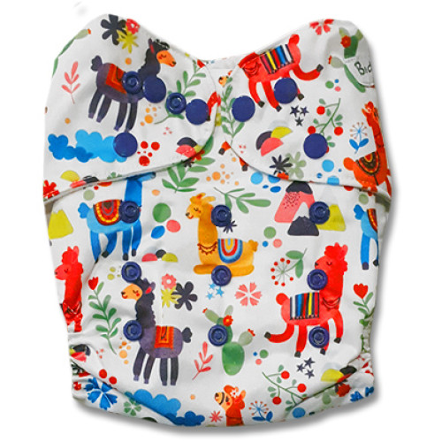 C109 White with Multicolor Llamas Position  Pocket