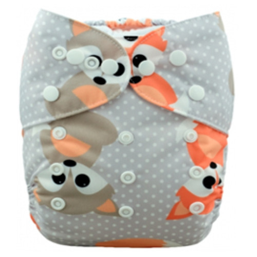 B035 Grey & Orange Baby Foxes
