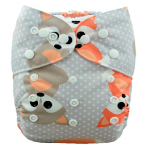 B035 Grey & Orange Baby Foxes