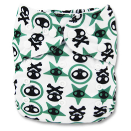 B079 Green Alien Cross Bones