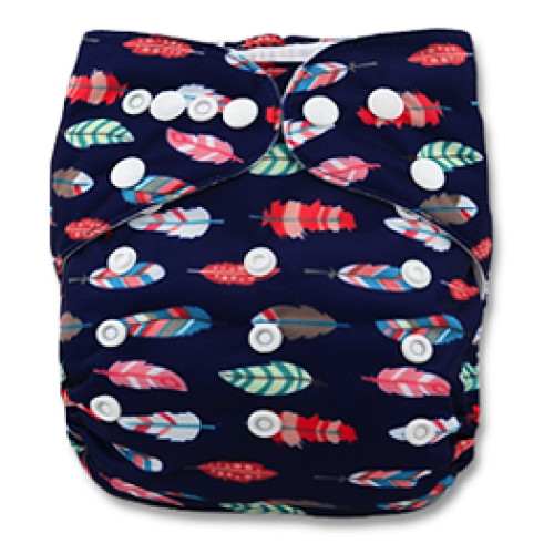 B103 Navy with Multicoloured Feathers