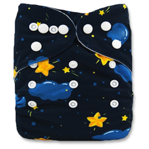 B105 Blue Clouds with Yellow Stars