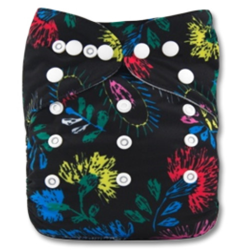 B120 Dark Painted Flowers