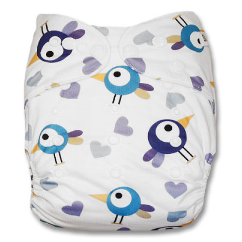 B134 White Blue Birds