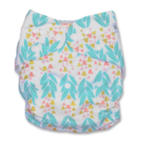 B168 Aqua Leaves & Pink Bells