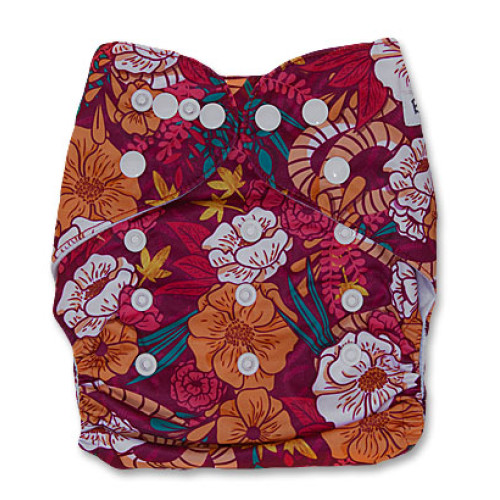 B140 Orange Burgundy Floral