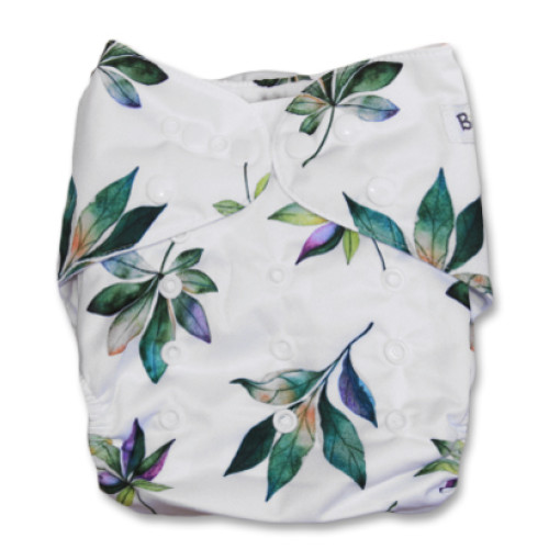B147 White Green Autumn Leaves