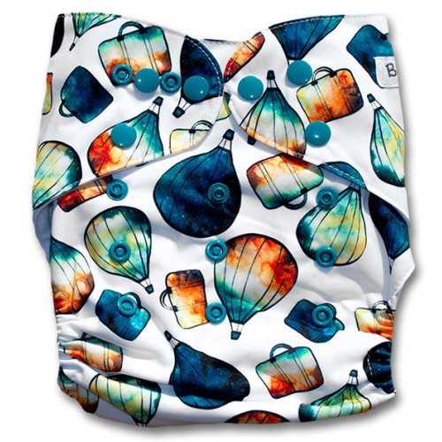B194 Hot Air Suitcase Print Pocket