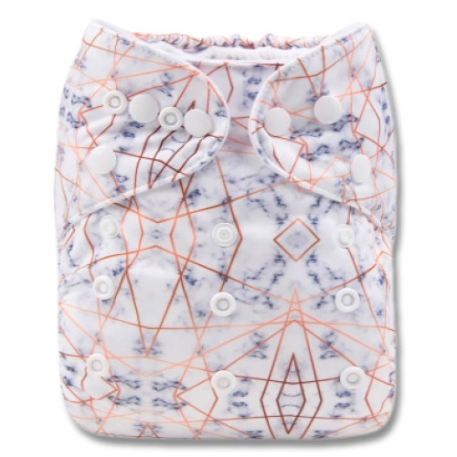 B274 Gold Geometric on Marble Pocket