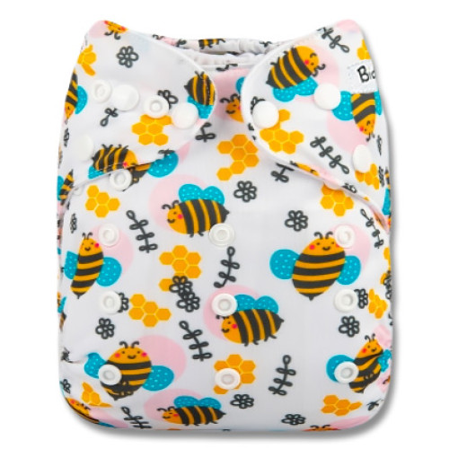 B285 Pink Circle Bees Pocket