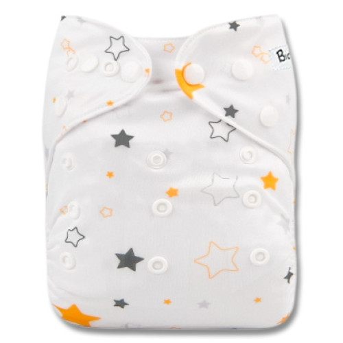 B271 White Grey Yellow Stars Pocket