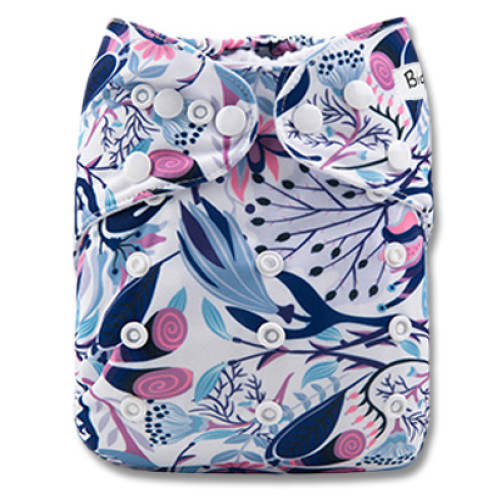 B245 Blue Pink Floral Pocket