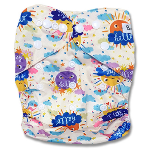 B239 Hello Cream Sun Clouds Pocket