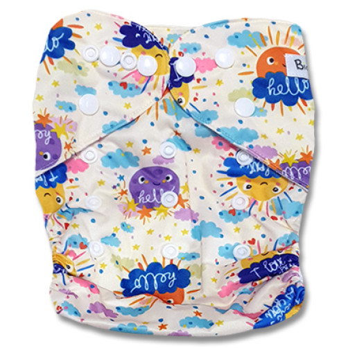 B239 Hello Cream Sun Clouds Pocket