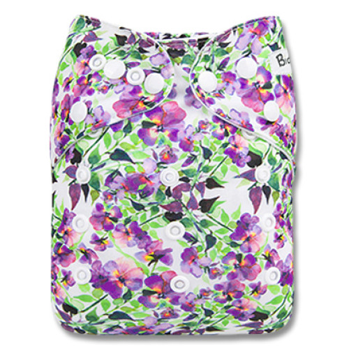 B260 Purple Green Floral Pocket