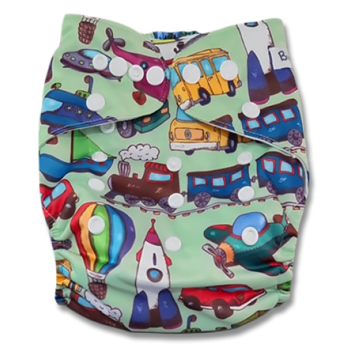 B340 Green Trains Boats Planes Cars Pocket