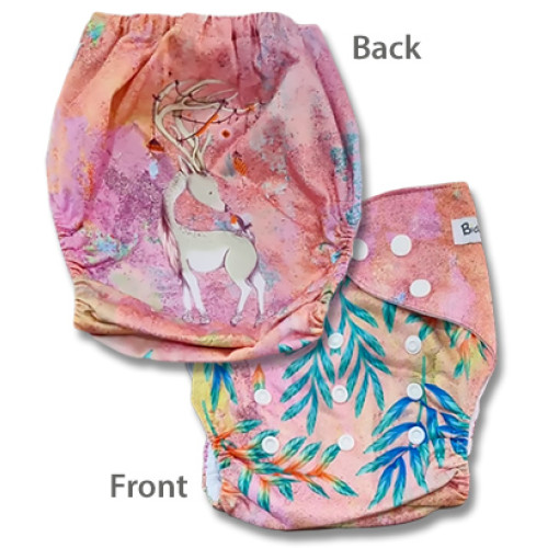 C0065 Pink Leaves Buck Bird Pocket