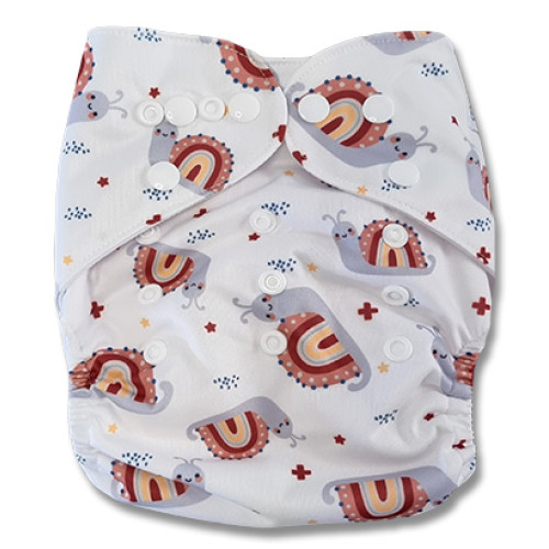 B352 White Boho Snails Pocket