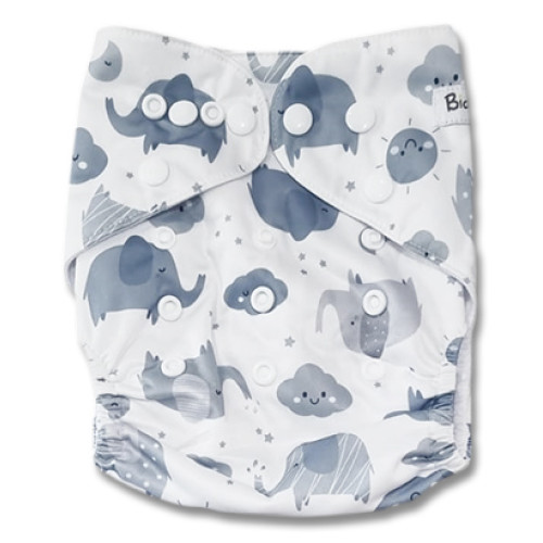 B354 White Grey Ellies Clouds Pocket