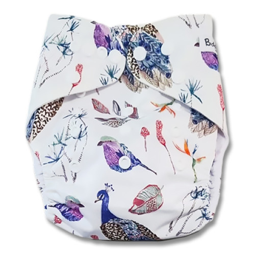 B356 White Rollers Peacocks Feathers Pocket