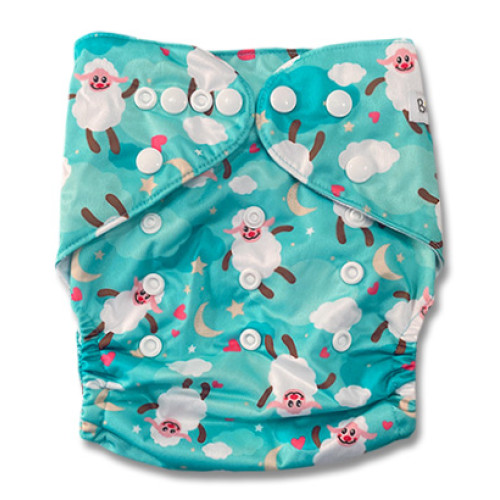 B311 Aqua Sheep & Clouds Pocket