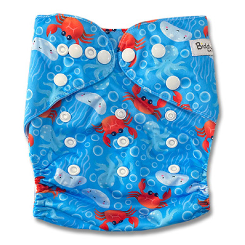 B316 Blue with Red Crabs Pocket