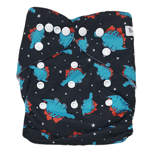 B303 Blue Red Spots Dino Pocket