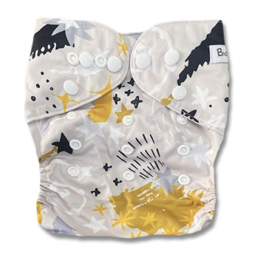 B317 Champagne Gold Black Stars Pocket