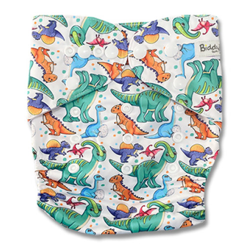 B304 White Green Orange Dinos Pocket
