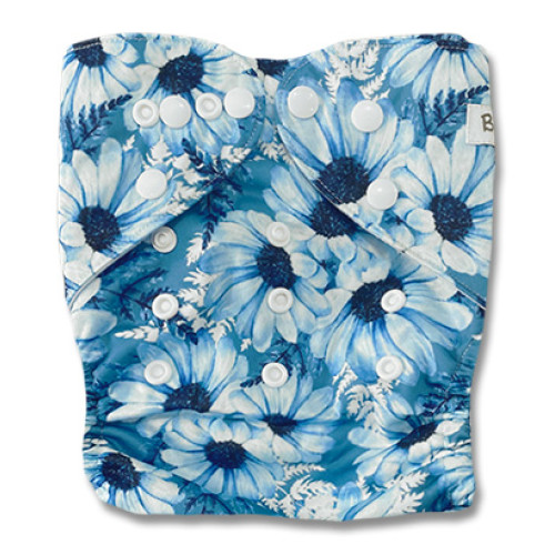 B324 Large Blue Floral Pocket