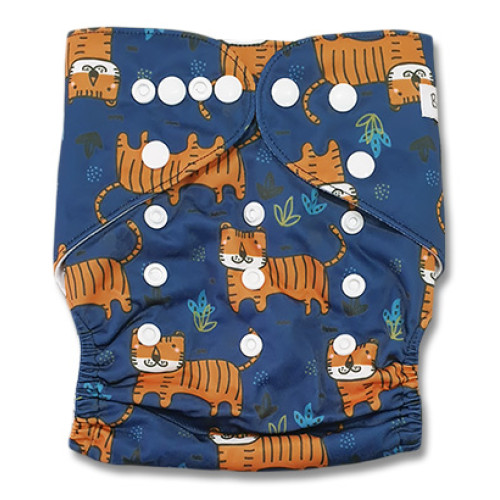 B327 Navy Orange Tigers Pocket
