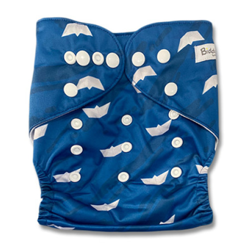 B320 Navy White Paper Boats Pocket