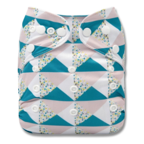 B335 Pink Turquoise Triangles Pocket