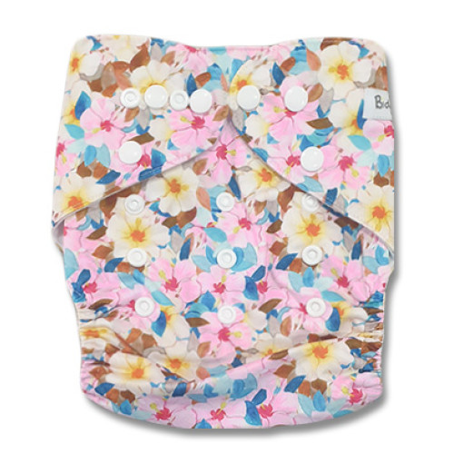 B305 Pink Yellow Blue Hibiscus Pocket