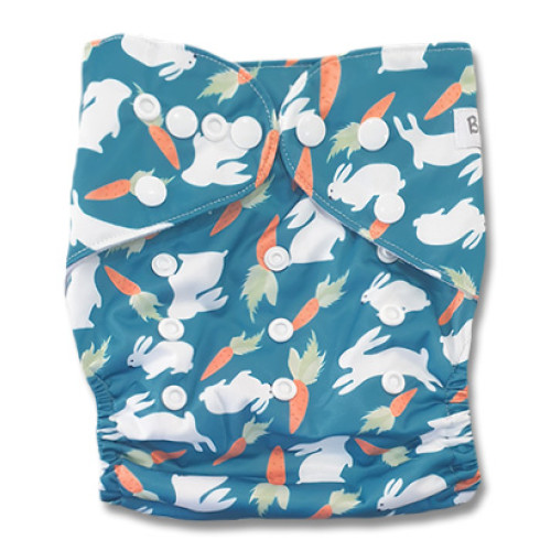 B315 Turquoise Carrots & Bunnies Pocket
