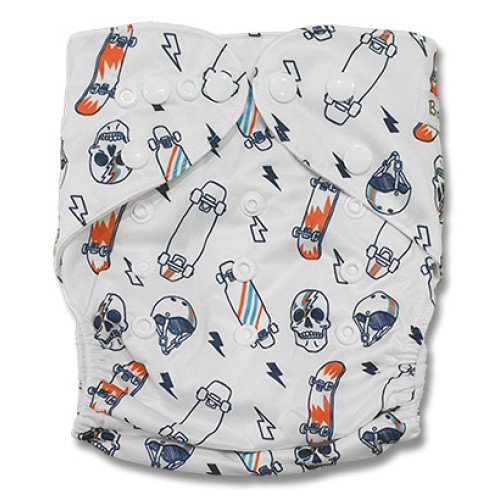 B307 White Blue Skateboards Pocket