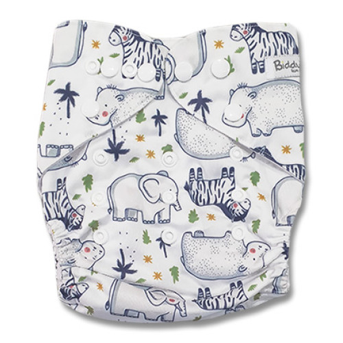 B314 White Hippo Zebra Ellies Pocket
