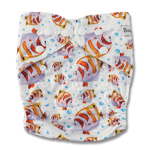B325 White Orange Fish Pocket