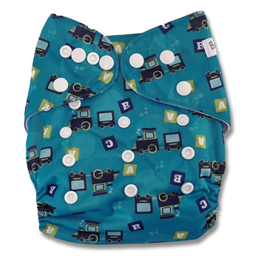 B010 Turquoise Trains ABC Pocket