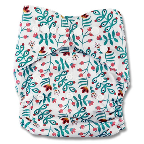 B014 Turquoise Twigs Pink Berries
