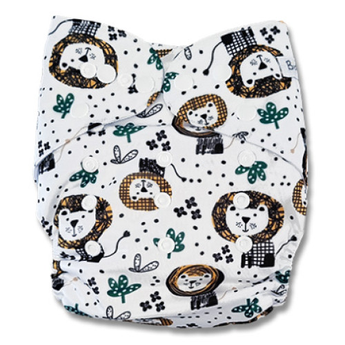 B009 White Black Yellow Lions Pocket