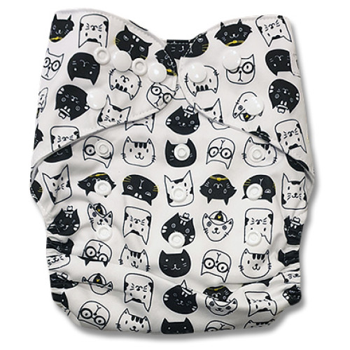 B211 Black White Cats Pocket