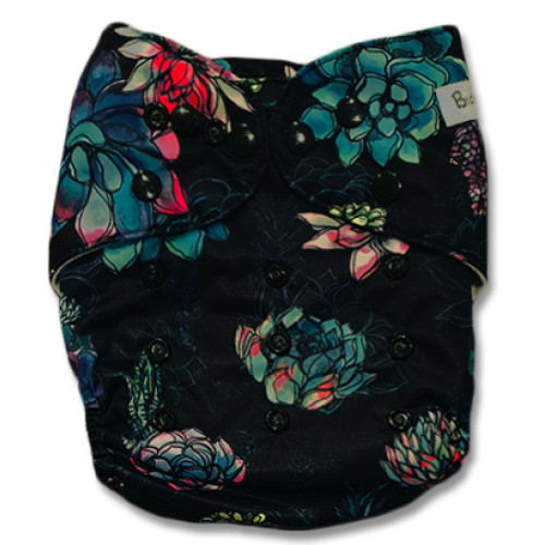 B212 Black Large Floral Pocket