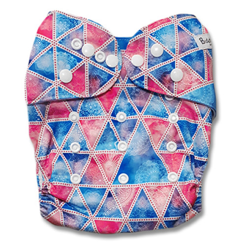 B217 Pink Blue Triangles Pocket