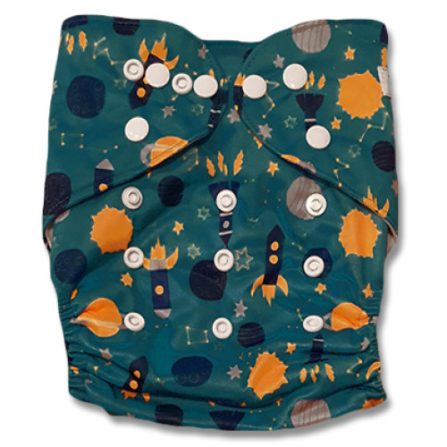 B234 Turquoise with Yellow Navy Rockets Pocket