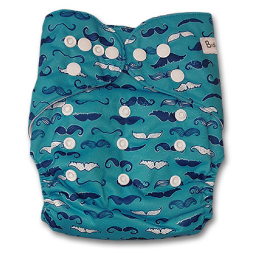 B201 Turquoise Moustaches Pocket