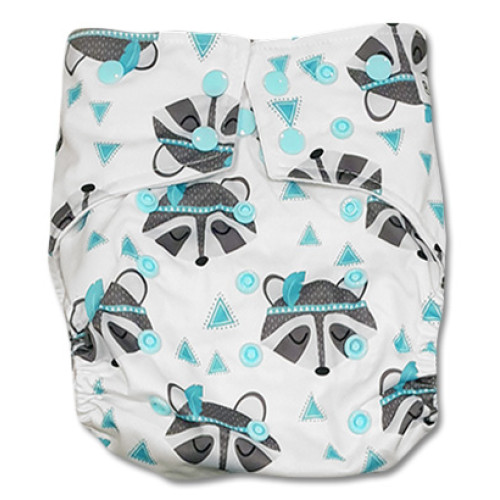 G031 Aqua Grey Raccoons Sleeve