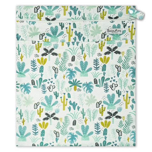 W060 Green Ferns and Cactus Wet Bag