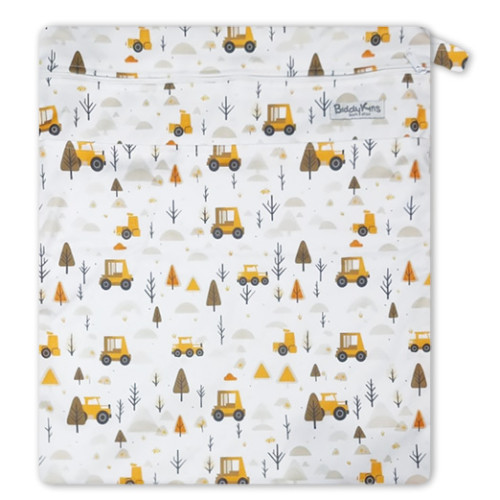 W064 Orange Trucks Trees Wet Bag