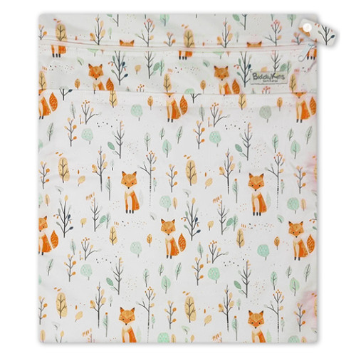 W061 Orange Foxes Wet Bag